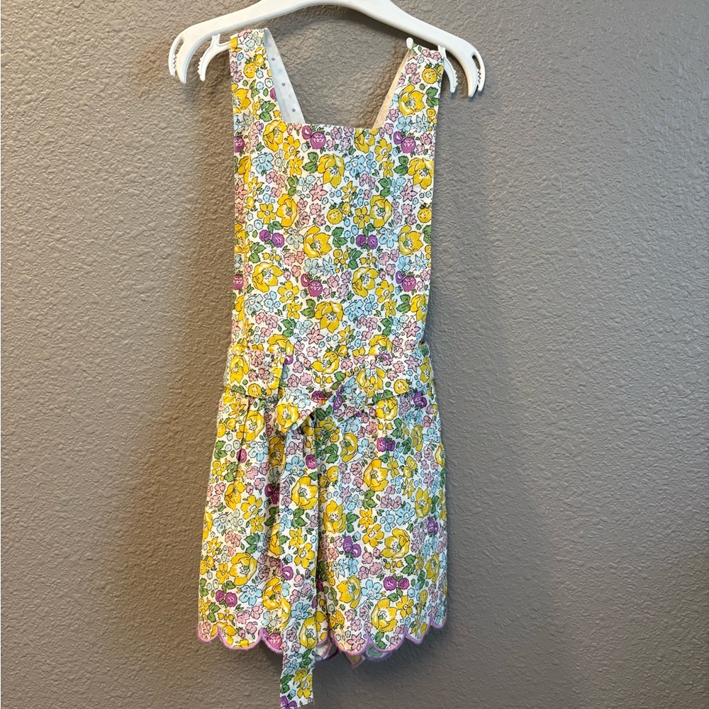 Mini Boden New Scalloped Tie Waist Playsuit Size 4-5